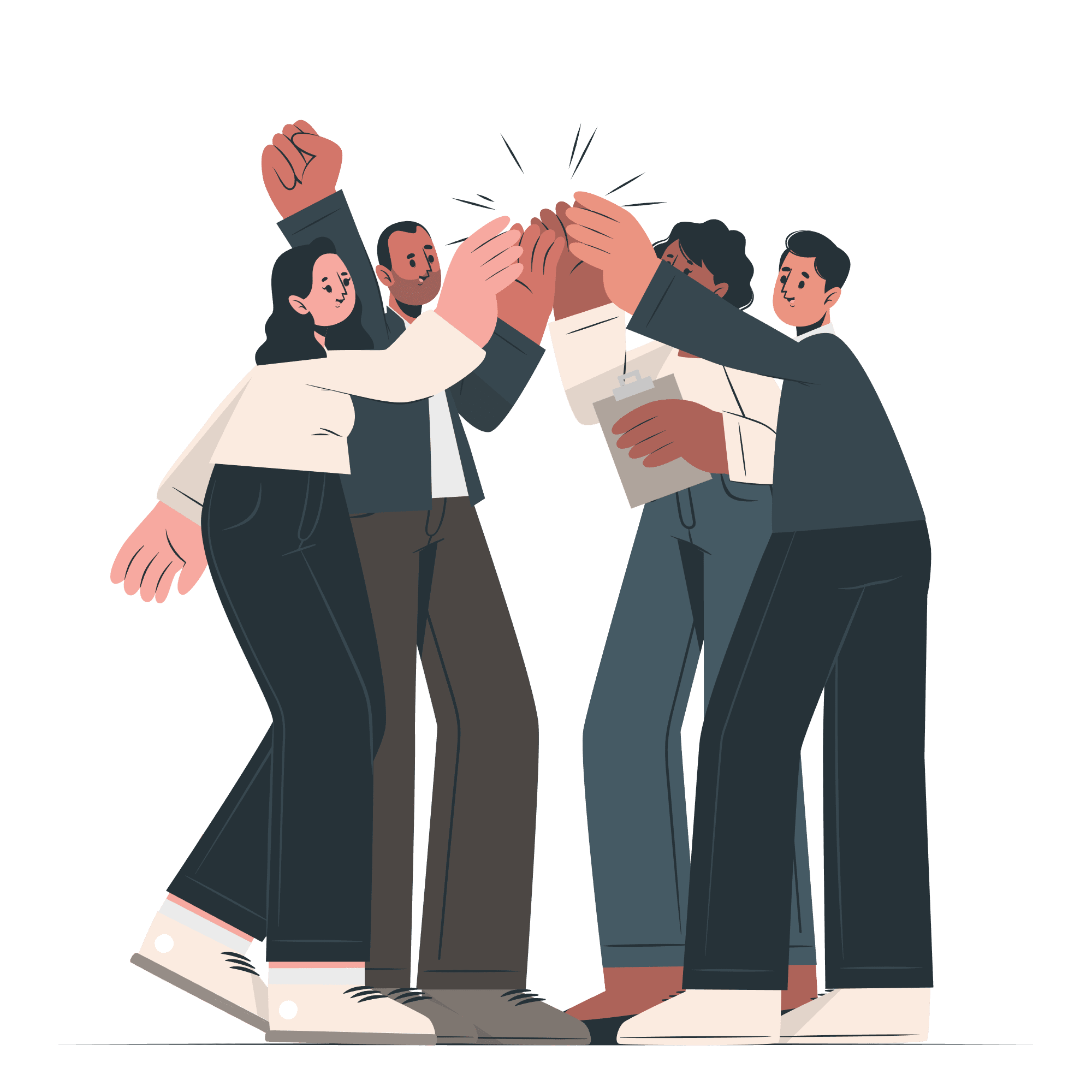 teamwork high five-cuate